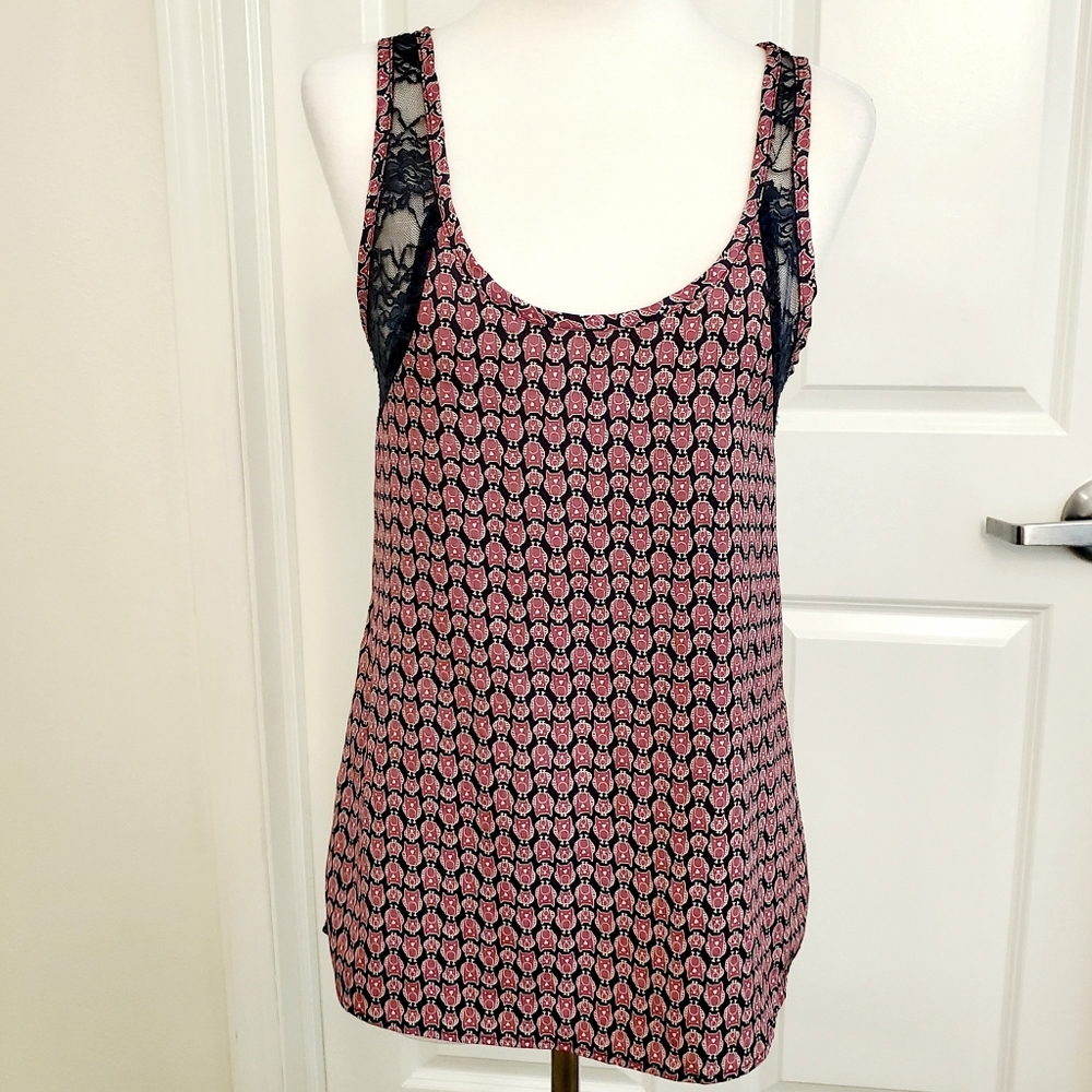 Lush Owl print/lace blouse.